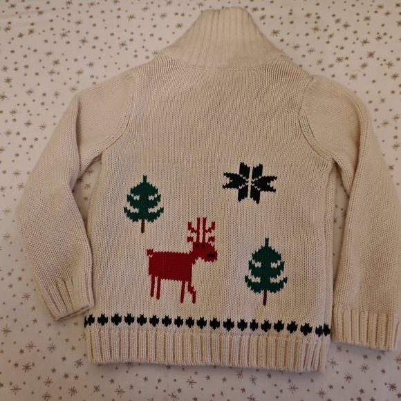 2/40 Hanna Andersson holiday Dear Deer Sweater Jacket In Cotton & Merino - Picture 8 of 16